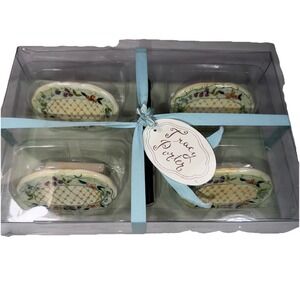 NEW VTG Tracy Porter Evelyn Collection Ceramic Reusuable Place Card Holders (4)
